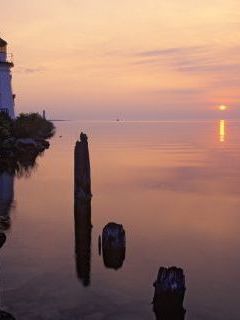 Cheboygan Range Light Silhouetted at Sunrise, Cheboygan, Michigan.jpg